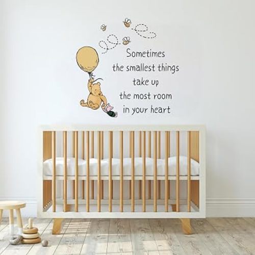 Winnie Wall Decals Quotes Wall Stickers for Nursery Bedroom Playroom Classroom Decor Classic Pooh Baby Shower & Birthday Decorations Gift