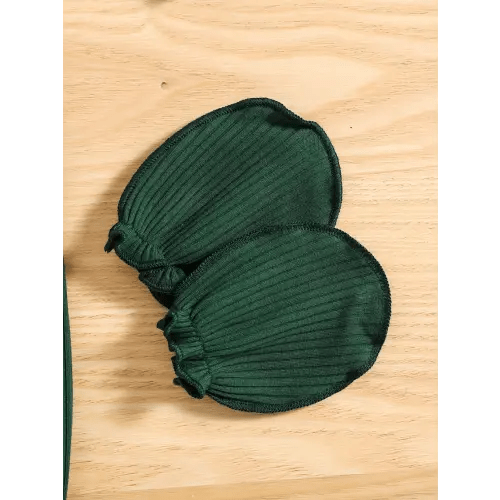 Infant Casual Outfit Hi I'm New Here Long Sleeve Romper Hat Gloves Baby Boys And Girls 4pcs Set Clothes