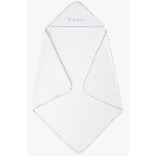 Pottery Barn Kids Gingham Baby Hooded Towels | Light Blue