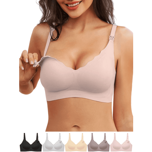 Xdegoge Nursing Bras for Breastfeeding No Underwire Seamless Comfortable Maternity Bras Wireless Full Coverage Support Pregnancy Soft Bralette