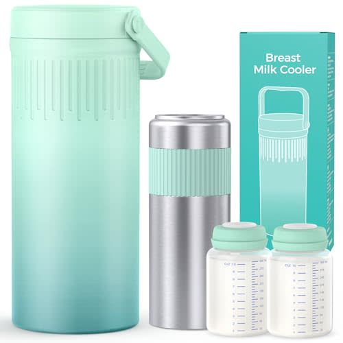 Xaproo 22oz Stainless Steel Breast Milk Cooler Bottle, Large Capacity Portable Breastmilk Chiller with 2pcs Storage Bottle, 24 Hours Cooling Baby Feeding Essentials for Work Travel, BPA-Free