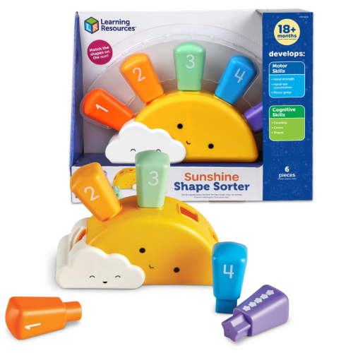 Learning Resources Sunshine Shape Sorter, Fine Motor Skills, Ages 18+ Months