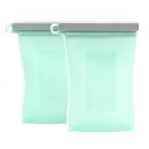 Junobie Reusable Silicone Breastmilk Storage Bags - Mint 2 pack | Baby Bunting AU