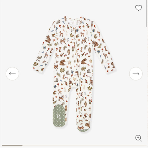 Forest Animal White One Piece Baby Footie Pajamas | Iridessa