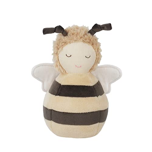 MON AMI Honey Bee Chime Activity Toy | 7-Inch Soft Velour Baby Sensory Toy | Perfect Newborn Essentials | Cute Nursery & Playroom Décor
