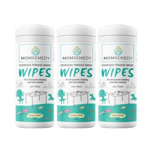 MomRemedy Hydrogen Peroxide Wipes for All-purpose Cleaning & Stain Removal - 30ct each/3-pack