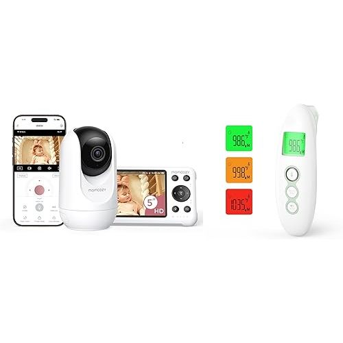 Momcozy Smart WiFi Baby Monitor with Camera and Audio & Momcozy Non-Contact Forehead and Ear Thermometer