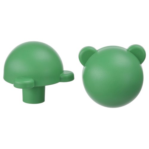 GREJSIMOJS Knob - green/bear 1 1/2 "