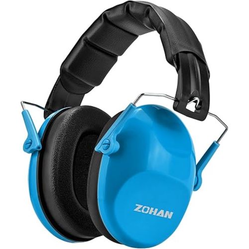 ZOHAN 032 Kids Noise Cancelling Headphones - 25dB NRR Kids Ear Protection, Hearing Protection Safety Ear Muffs for School Monster Truck Fireworks Traveling Studying Concerts Autism - Blue