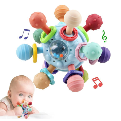 Baby Sensory Teething Toys - Baby Teether & Rattle - Gifts for Infant Newborn Boys Girls 0 3 6 9 12 18 Months - Toddler Montessori Educational Learning Toys