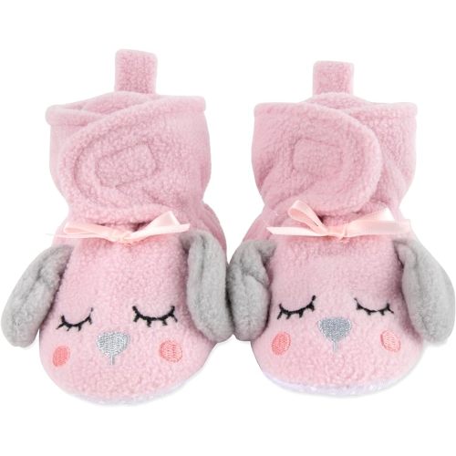Cozy Fleece Baby Booties- Sherpa Baby Crib Booties Soft Soled Winter Shoes Unisex Fleece Booties Baby Boy, Baby Girl 0-6 Months