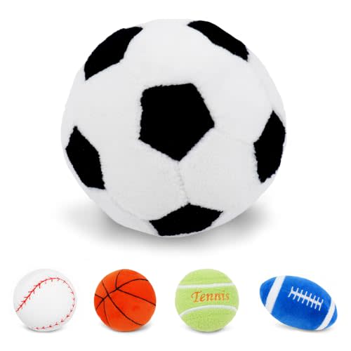 June Garden 2.5" Soccer Ball Plush Baby Rattle Sensory Toy | Easy-grasp 2.5-inch soccer ball with gentle rattle supports sensory play during tummy time, travel and baby gifting