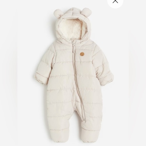 H&M Cream Hooded Baby Snowsuit