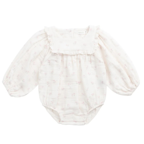 Organic Cotton Muslin Frances Playsuit - Pauline Pink – Jamie Kay USA