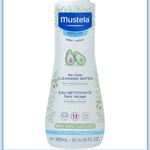 Mustela Baby Cleansing Water - No-Rinse Micellar Water - with Natural Avocado & Aloe Vera - for Baby's Face, Body & Diaper - 1 or 2-Pack - Various Sizes