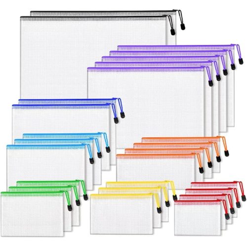 26pcs Mesh Zipper Pouch Bags, 8 Sizes Zippered Storage Bags for Organizing