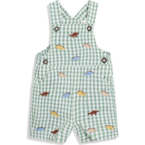 Dino Embroidered Cotton Overalls, 6-12M