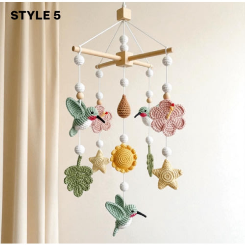 Custom Crochet Hummingbird Baby Mobile: Tropical Nursery Decor