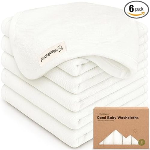 6pk Cotton Baby Washcloths for Newborn Organic Cotton Muslin (Soft White) | 10x10, Soft Wash Cloths for Babies, Infant, Kids, Toddler Towels for Boy, Girl, Absorbent Face Cloths, Scratch-Free Baby Rags