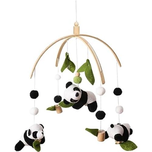 Baby Crib Mobile - Panda Mobile for Crib, Nursery Mobile Decor, Baby Bassinet Mobile Toy - Shower Set for Infant Bedroom Hanging Decoration, Gender Neutral Baby Gift