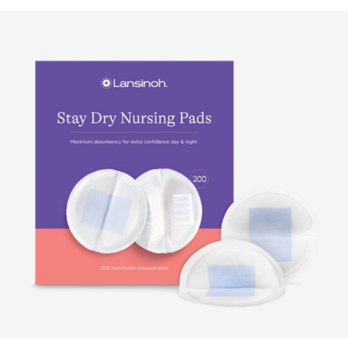 Lansinoh Stay Dry Disposable Nursing Pads, Soft and Super Absorbent Breast Pads, Breastfeeding Essentials for Moms, 200 Count