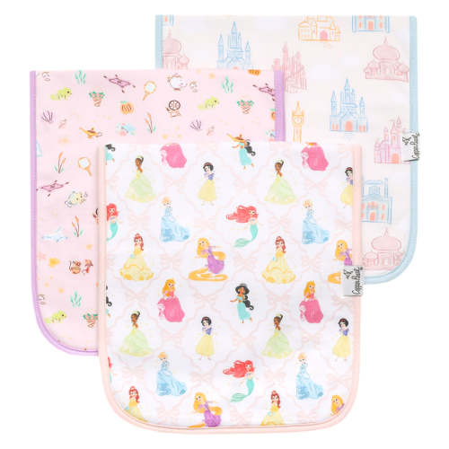 3 Pack Premium Burp Cloths - Disney Princess
