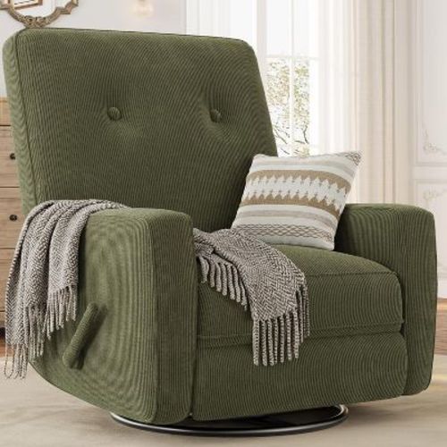 360° Swivel Glider Recliner Chair - Power Rocking Recliner for Nursery/Living Room/Office, Ergonomic Support