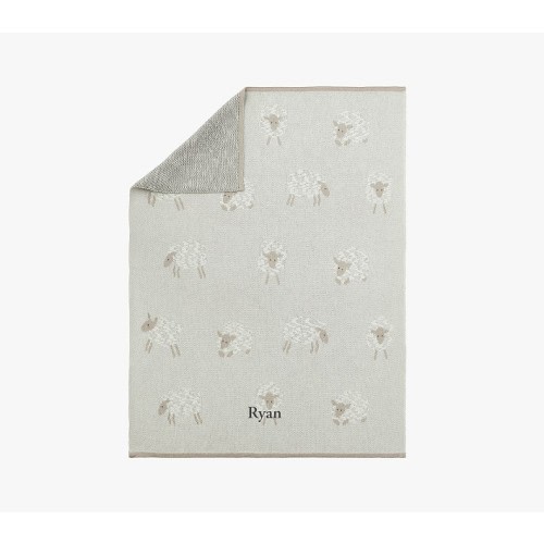 Intarsia Sheep Baby Blanket