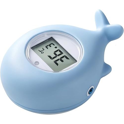 Baby Bath Thermometer, Whale Bathtub Thermometer with LED Alerts | Temp Monitor , Temperature Warning, Safe Bath Floating Toy for Babies and Toddlers