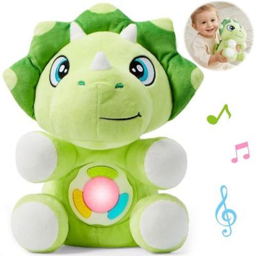 Joyfy Musical Plush Baby Toy Dinosaur Stuffed Animal with Music Light Infant Babies Boys & Girls 6M+ Christmas Birthday Easter Gifts
