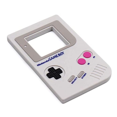 Bumkins Silicone Teether, Nintendo Textured, Soft, Flexible, Sensory, Gum Soothing – Game Boy