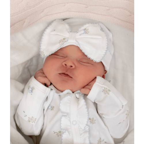 Roses And Ribbons Bow Hat, Size 1-3m
