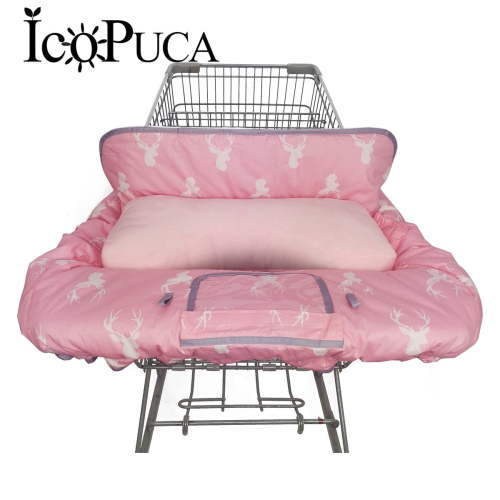 ICOPUCA Shopping Cart And High Chair Cover For Baby, Machine Washable Non‑Slip, Pink Deer Pattern