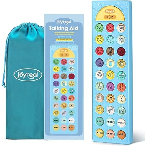 Joyreal AAC Device for Autism, Non Verbal Communication Tools for Speech Therapy & Stroke Rehab. Autism Talking Aids with 6 Programmable Buttons & Adjustable Volume, Autism Toys for Kids and Adults