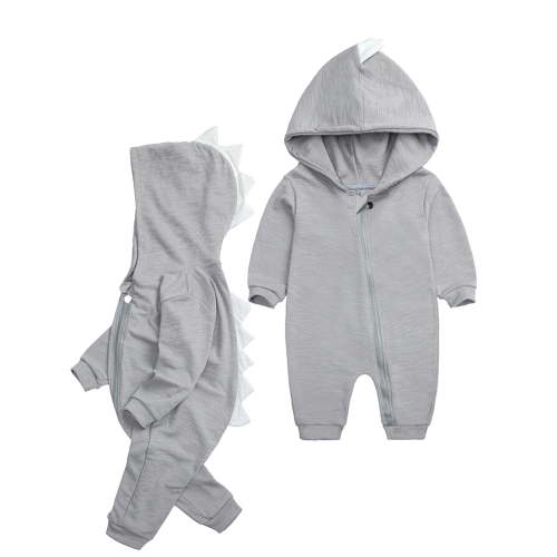 WIBACKER Infant Baby Boys Girls Dinosaur Costume Hooded One-Piece Romper Toddler Halloween Outfit Clothes