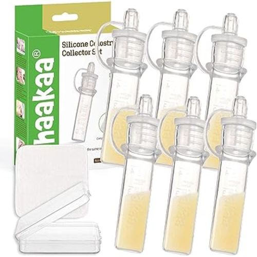 Haakaa Silicone Colostrum Collectors Set with Clear PP Storage Case 4 ml, 6 PK