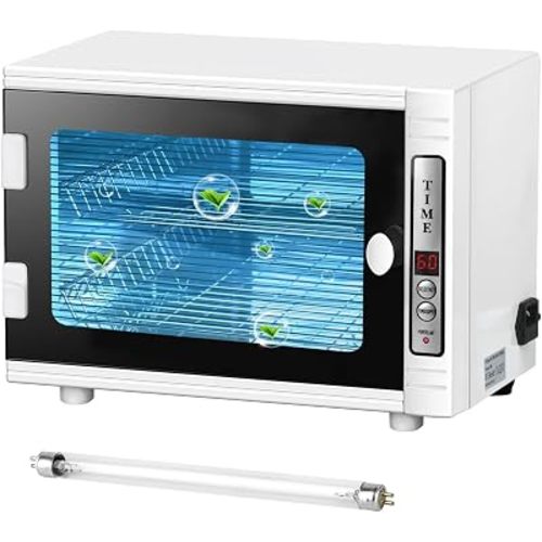 Nail Tool Cleaning Machine, 12L High Capacity Multi-Functional Nail Cleaner Box Manicure Tool Cleaning Cabinet Salon Equipment for Spa Beauty Home Metal Tools With Replaceable Lamp