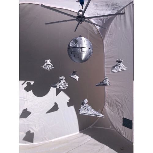 Star Wars Art Mobile Death Star Ships Star Destroyers Rotating Adjustable Hanging Kinetic