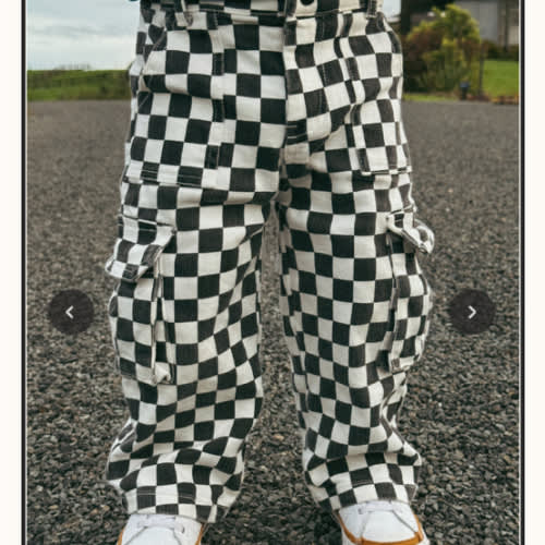 Checkered Baggy Cargo Pants