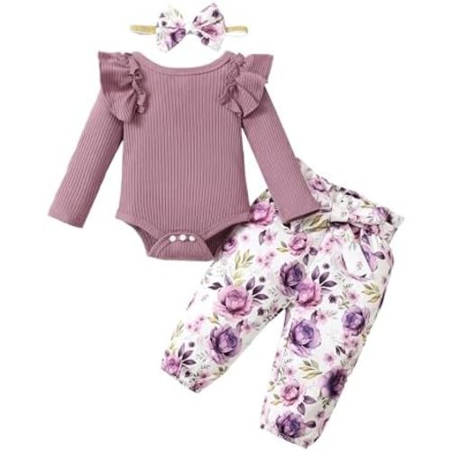 Newborn Baby Girl Clothes Infant Girl Outfits 0 3 6 12 18 Months Clothes for Girls Headband Clothing Set