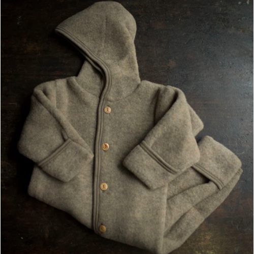 Baby Merino Wool Fleece Suit - Walnut Melange