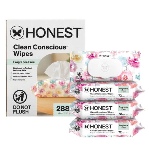 The Honest Company Clean Conscious Wipes, Rose Blossom, 288 Count