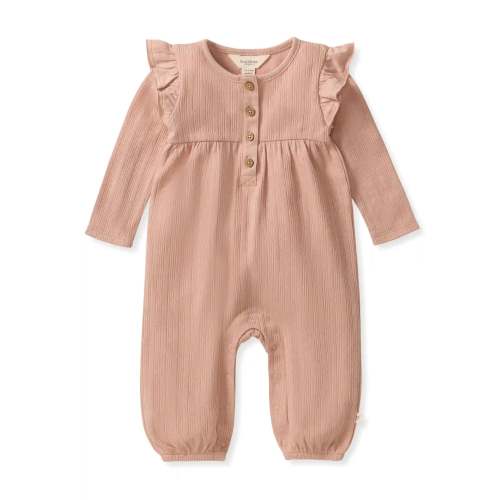 Ribbed Pointelle Baby Girl Jumpsuit