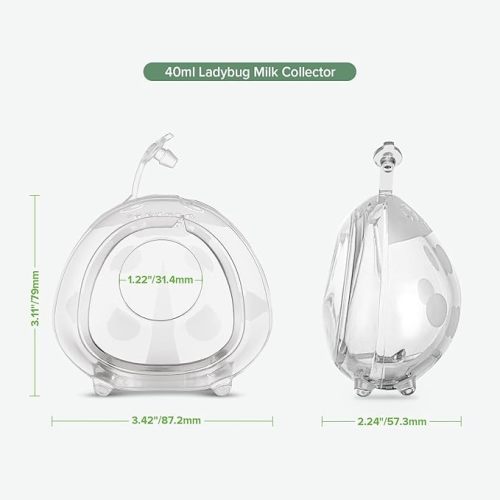 Haakaa Ladybug Breast Milk Collector - 1pc Wearable Silicone Nursing Cup, Reusable Breast Shield and Milk Catcher for Breastfeeding Moms, 1.4oz/40ml, Protects & Soothes Sore Nipples