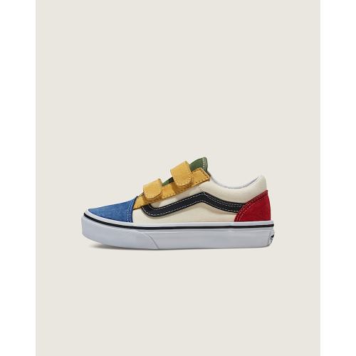 Little Kids Old Skool V Shoe in Red / Blue | Vans