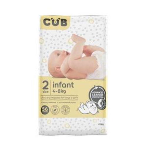 CUB Nappies Unisex Infant Size 2 (4-8kg) | 56 Pack