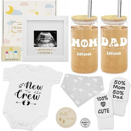 10PCS New Parents Gifts for Couples with EST. 2026 Glass Cup Set