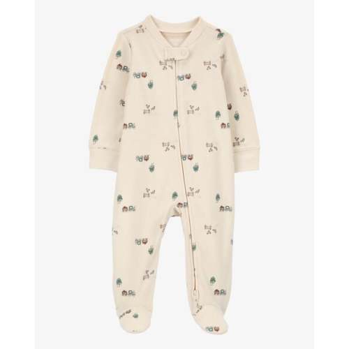 Baby Truck Print 2-Way Zip Cotton Sleep & Play Pajamas - Carter's | Carter's