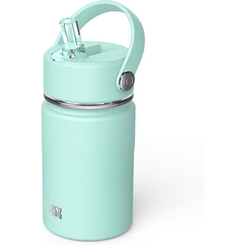 OISIZ Kids Water Bottle with Straw Lid 10oz, Vacuum Insulated 316 Stainless Steel Water Bottles for Kids for School, Leakproof Water Bottle, BPA Free and Keep Cold for 24 Hours