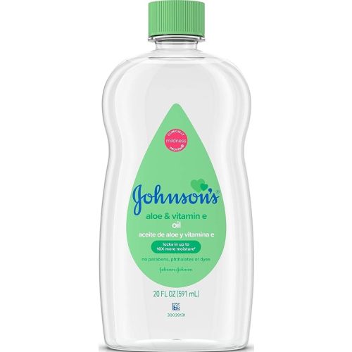 Johnson's Baby Oil, Mineral Oil Enriched with Aloe Vera and Vitamin E, 20 fl. oz